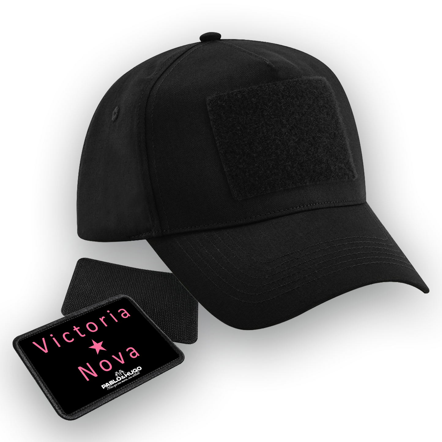 Casquette 5 panneaux | Noir | Edition Victoria Nova | Patch interchangeable | Pablo & Hugo
