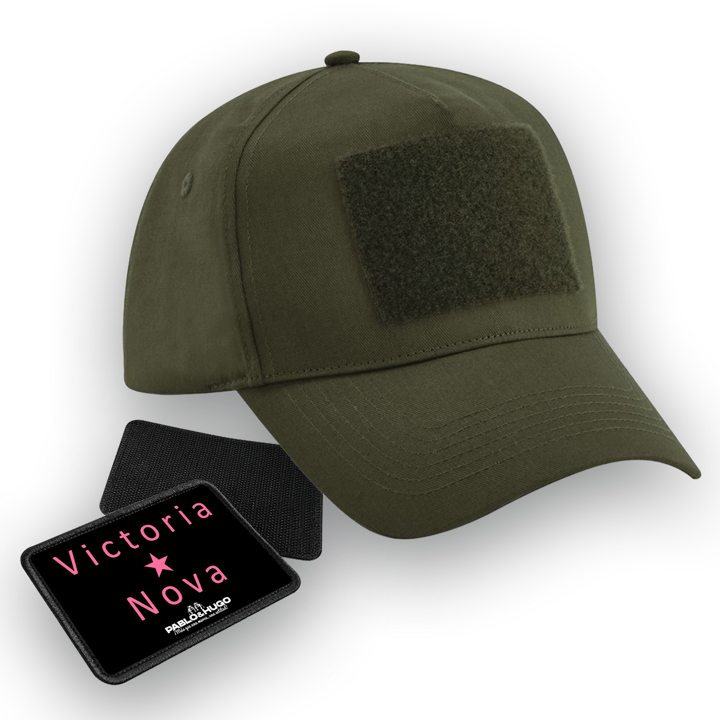 Casquette 5 panneaux | Vert Militaire | Edition Victoria Nova | Patch interchangeable | Pablo & Hugo
