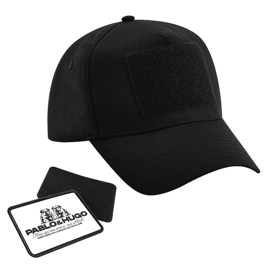 Casquette 5 panneaux | Noire | Patch interchangeable | Pablo & Hugo